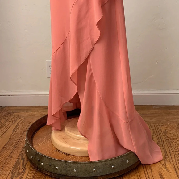 LULU’S Ada Lace Up Back Bohemian Maxi Slip Dress in Rusty Rose Size Medium - Picture 9 of 16